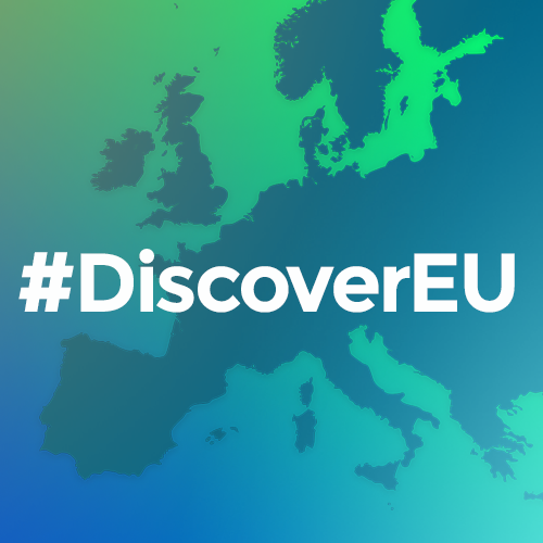 Mappa dell'Europa con la scritta #DiscoverEU