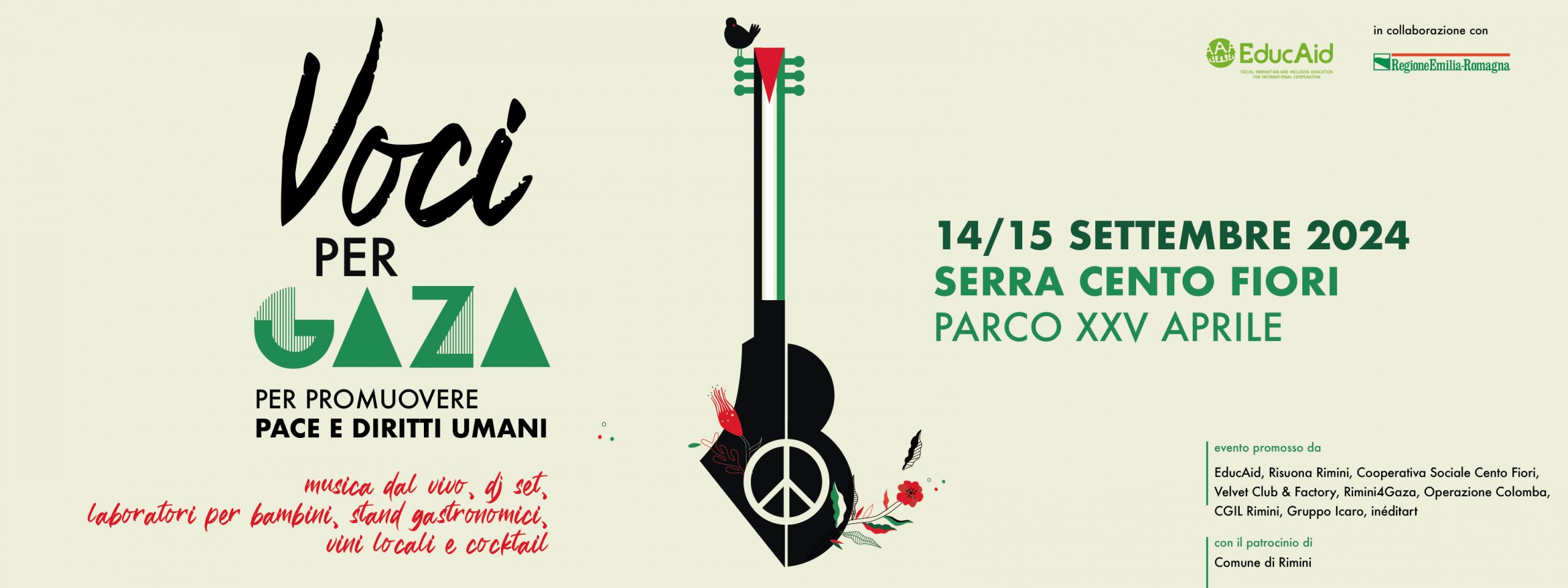 Il banner di Voci per Gaza