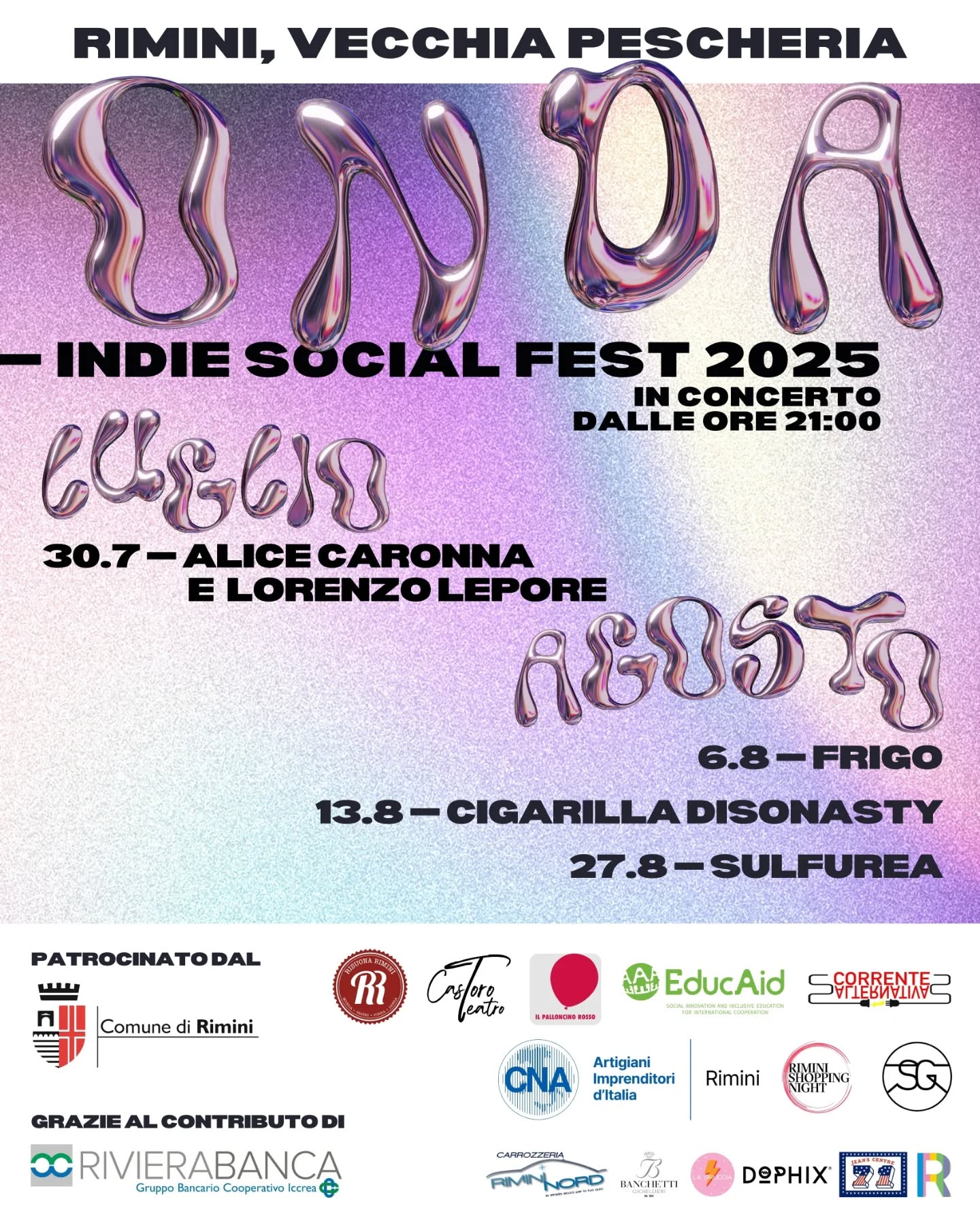 La locandina di Onda Indie Social Fest 2025