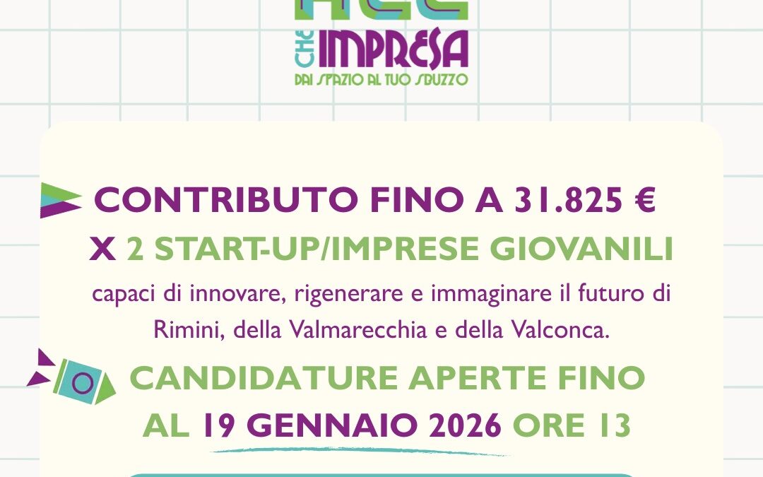 Finanziamenti a sostegno di start-up giovanili: avviso pubblico del Comune di Rimini
