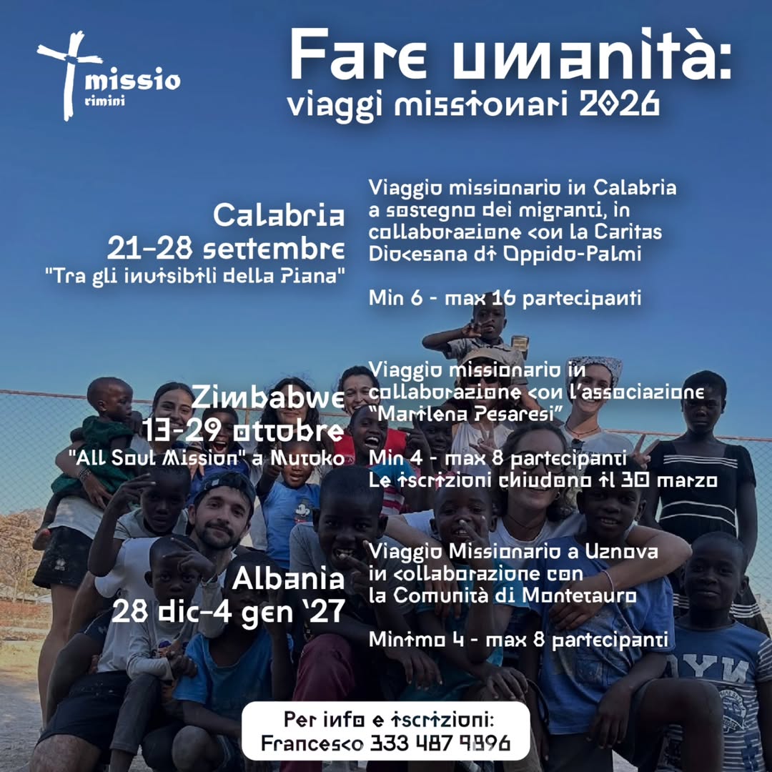 Fare umanità - viaggi missionari giovani 2026