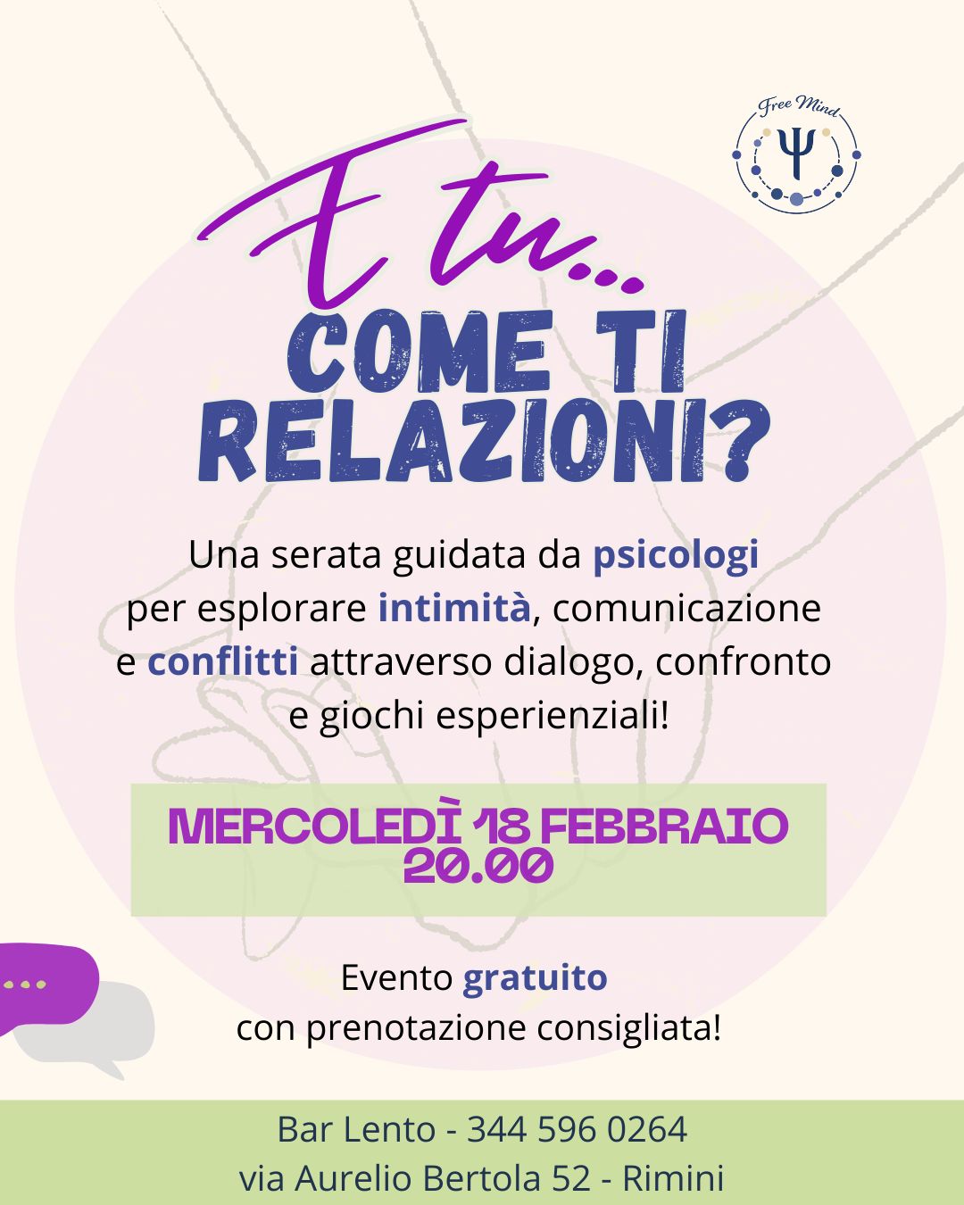 Locandina della serata "E tu...come ti relazioni?"