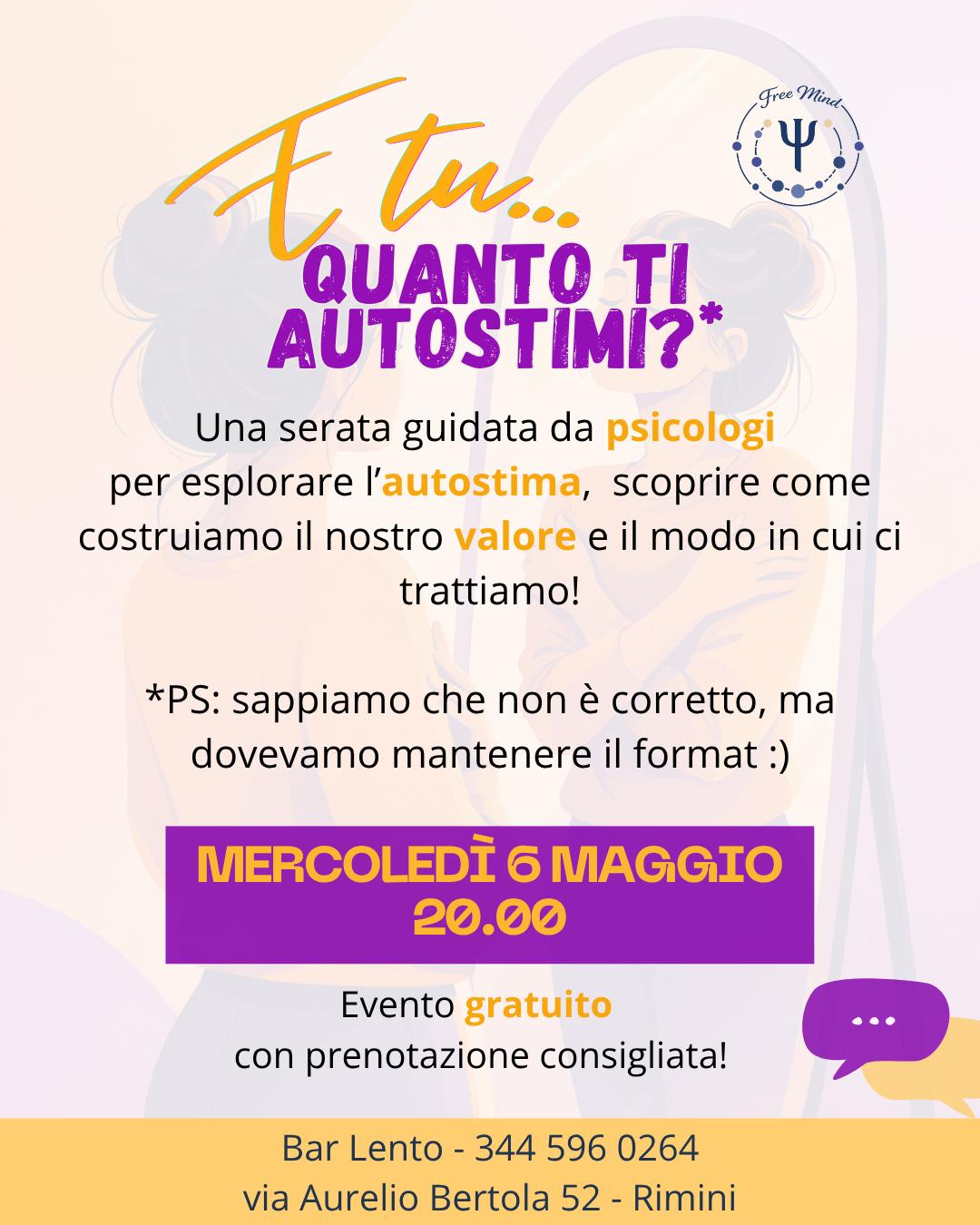 Volantino evento sull'autostima Freemind
