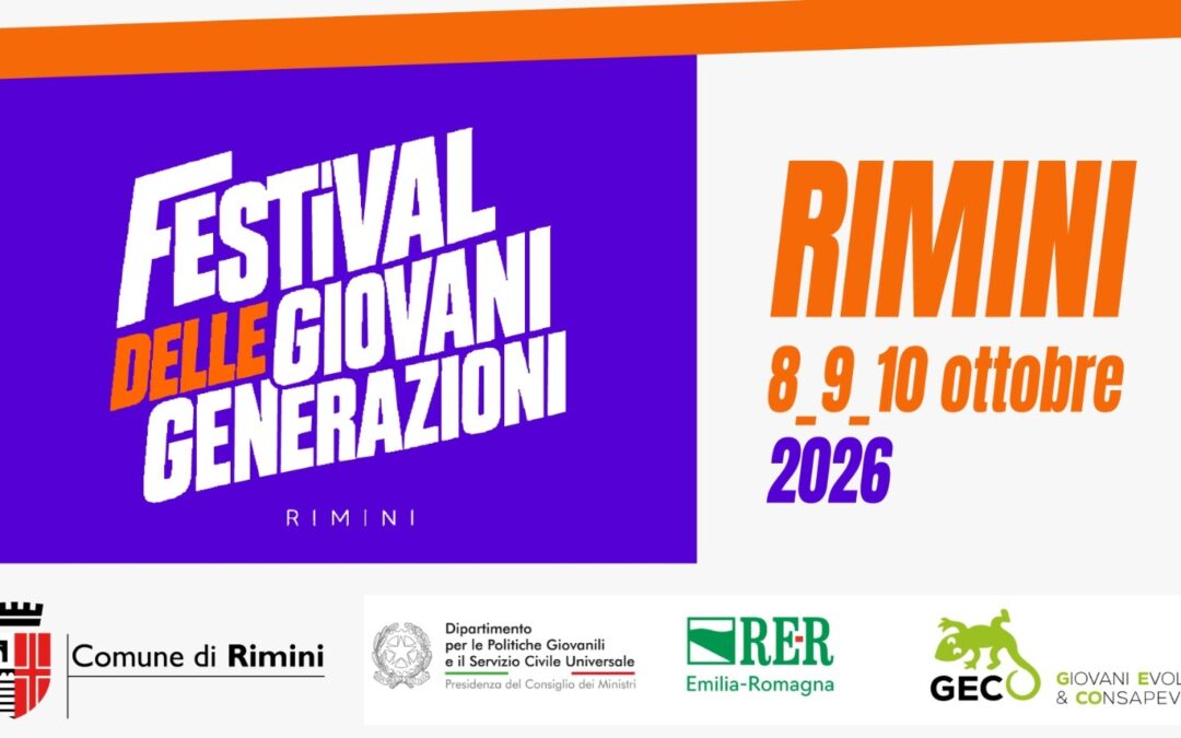 A Rimini debutta il Festival delle Giovani Generazioni: dall’8 al 10 ottobre tre giorni di idee, creatività, incontri e opportunità dedicati alla Gen Z
